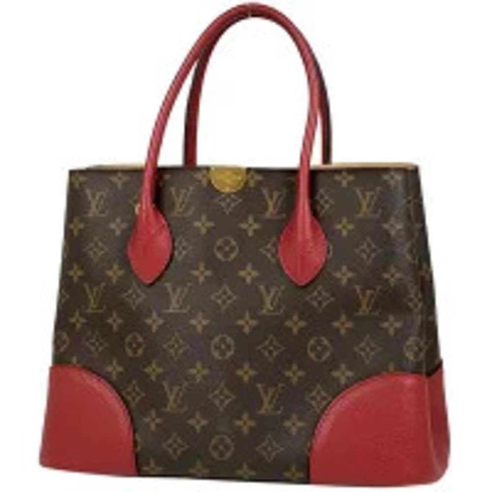 Louis Vuitton Flandrin Shoulder Bag Handbag Monogram Brown Cerise Red
